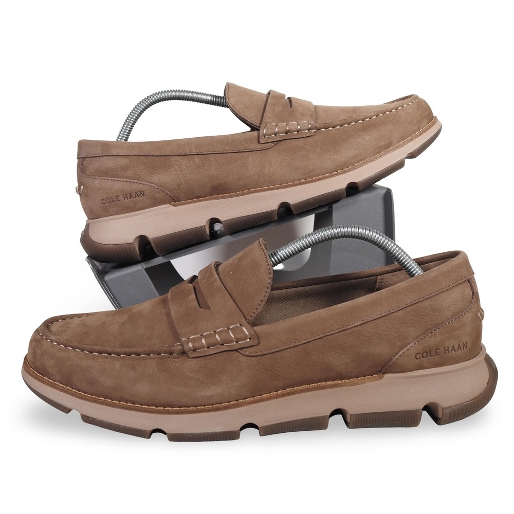 Cole Haan 4.ZeroGrand Nubuck Penny Loafers Mens 10.5M Brown C39546